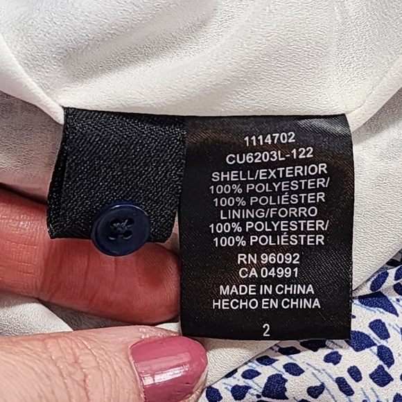 Hilary Radley Women's Size 2 Sleeveless Above Knee Tunic Dress Blue and White - Picture 8 of 9